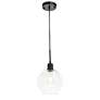 6_Elegant Lighting Emett 8" Wide Black And Clear Glass Mini Pendant more views