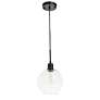 7_Elegant Lighting Emett 8" Wide Black And Clear Glass Mini Pendant more views