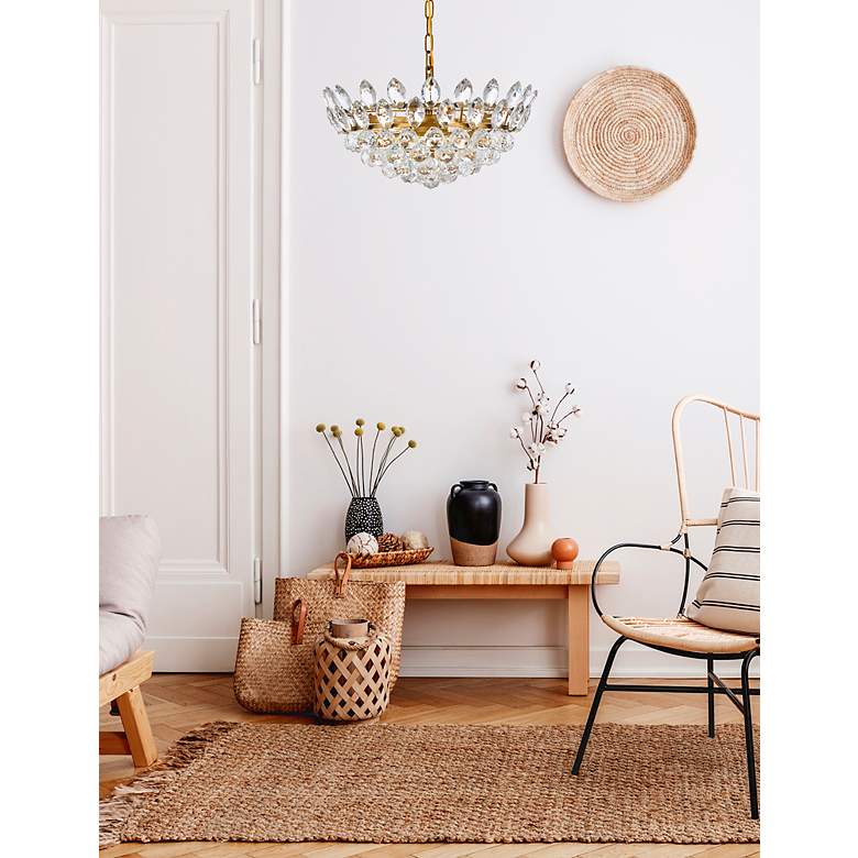 Image 3 Elegant Lighting Emilia 18" Brass and Crystal Modern Pendant more views