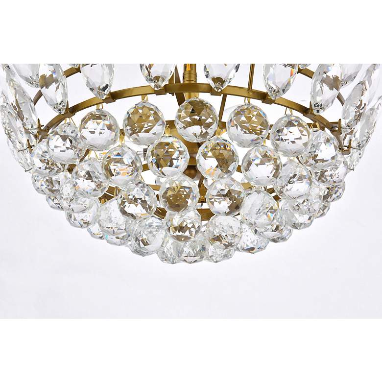 Image 5 Elegant Lighting Emilia 18" Brass and Crystal Modern Pendant more views