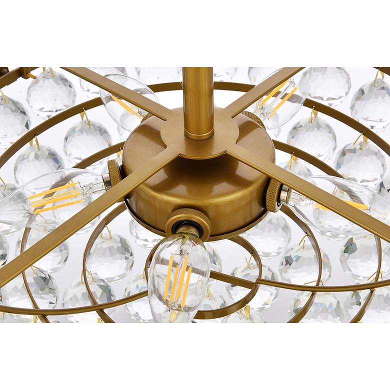 Image 7 Elegant Lighting Emilia 18" Brass and Crystal Modern Pendant more views