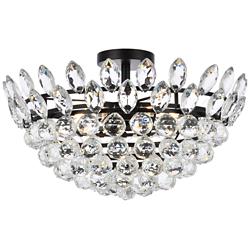 Elegant Lighting Emilia 20" Wide Black Finish Crystal Ceiling Light