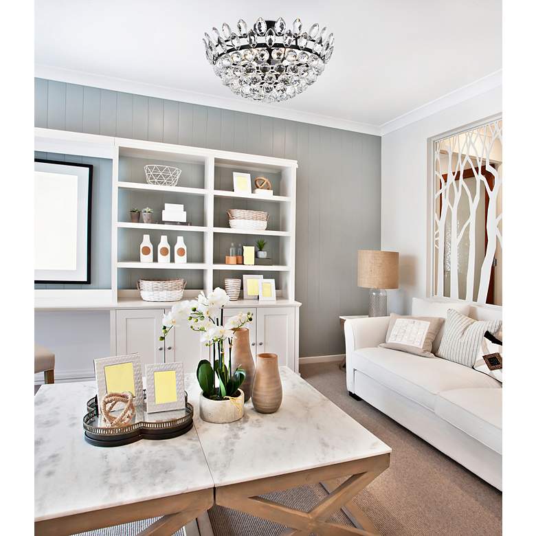 Image 4 Elegant Lighting Emilia 20" Wide Black Finish Crystal Ceiling Light more views