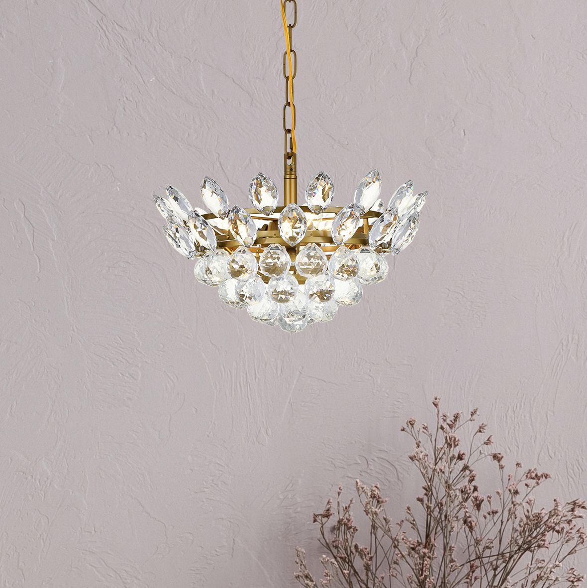 Elegant Lighting Emilia Brass - Antique Brass Collection