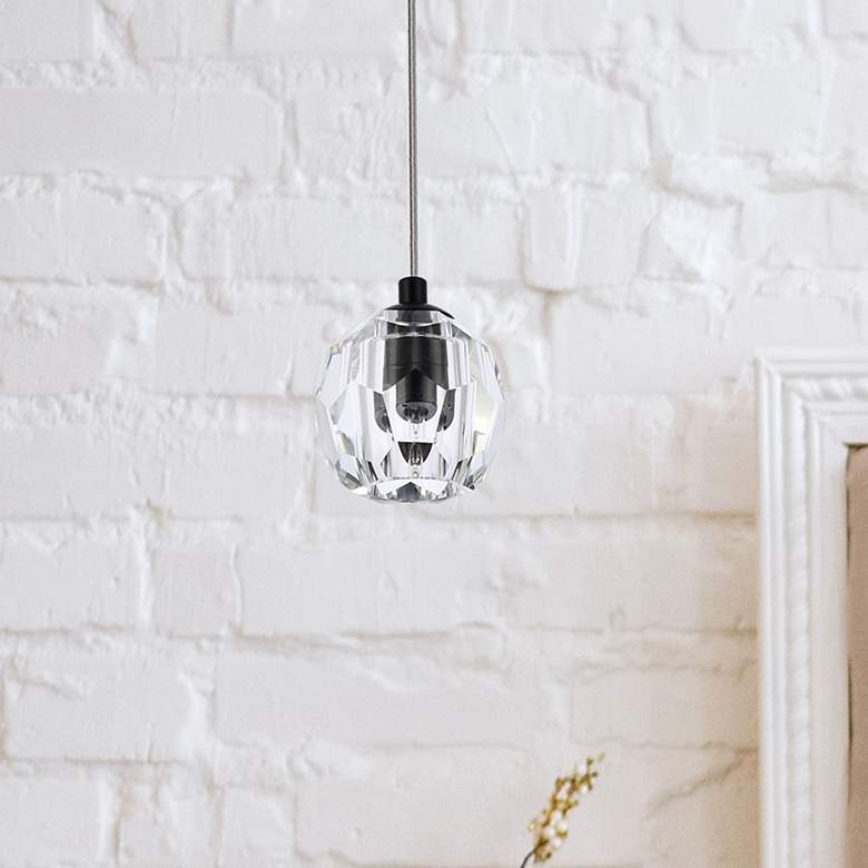 Image 1 Elegant Lighting Eren 1 5 1/2" Wide Black Mini Pendant