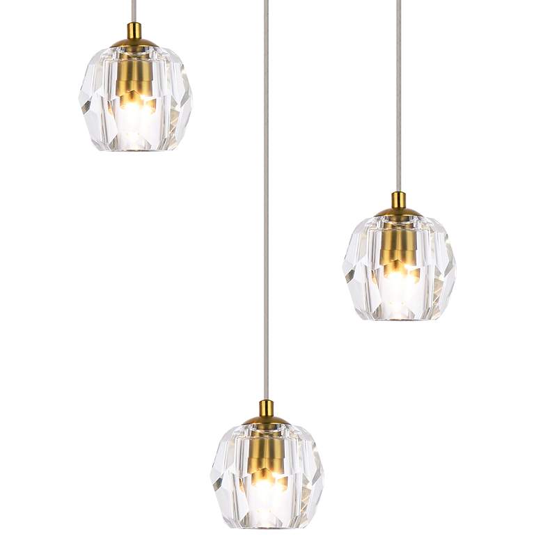 Image 3 Elegant Lighting Eren 11 3/4 inch Wide Gold 5-Light Mini Cluster Pendant more views