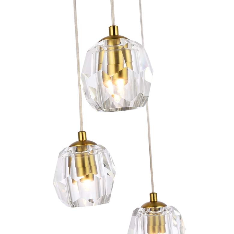 Image 6 Elegant Lighting Eren 11 3/4 inch Wide Gold 5-Light Mini Cluster Pendant more views