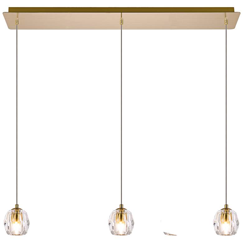 Image 2 Elegant Lighting Eren 28" 3-Light Modern Multi-Light Crystal Pendant