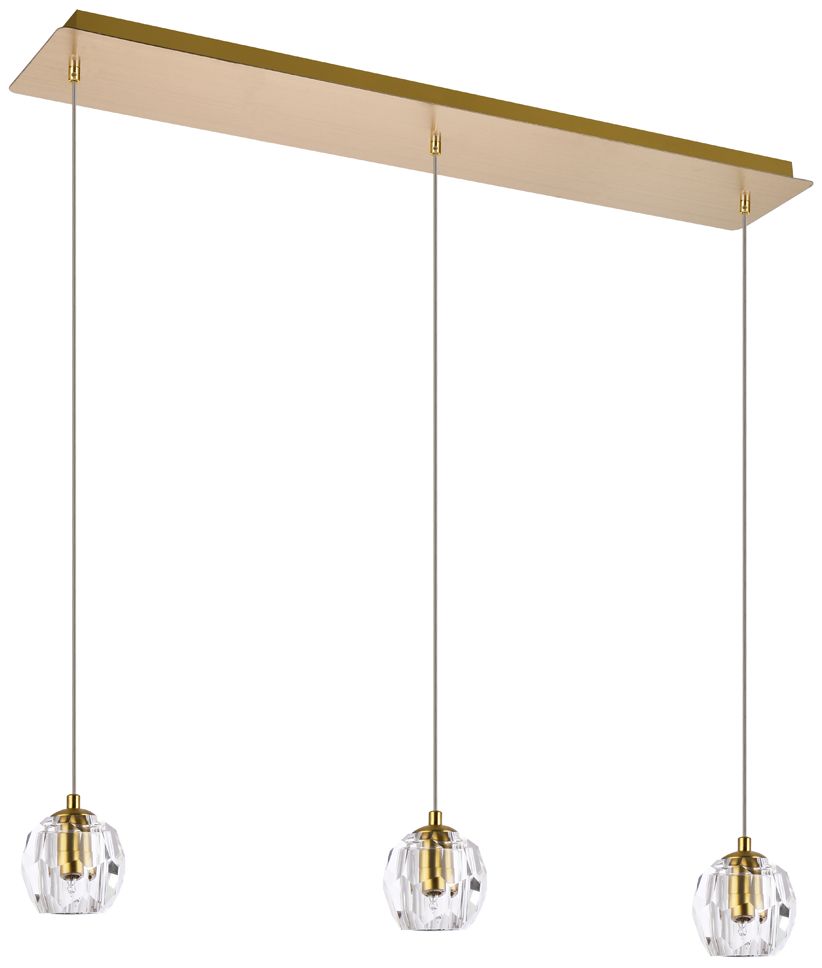 Elegant Lighting Eren 28" 3-Light Modern Multi-Light Crystal Pendant