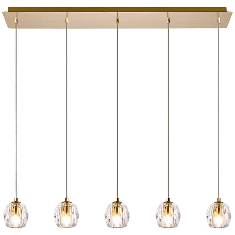 Image 3 Elegant Lighting Eren 32" 5-Light Modern Multi-Light Crystal Pendant