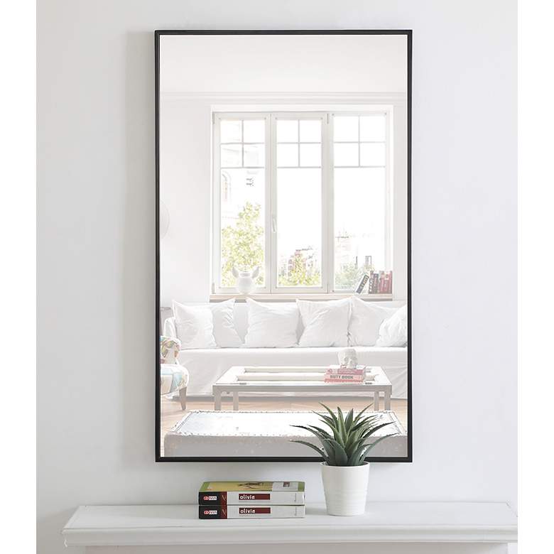 Image 3 Elegant Lighting Eternity 40" x 24" Black Frame Rectangle Mirror more views
