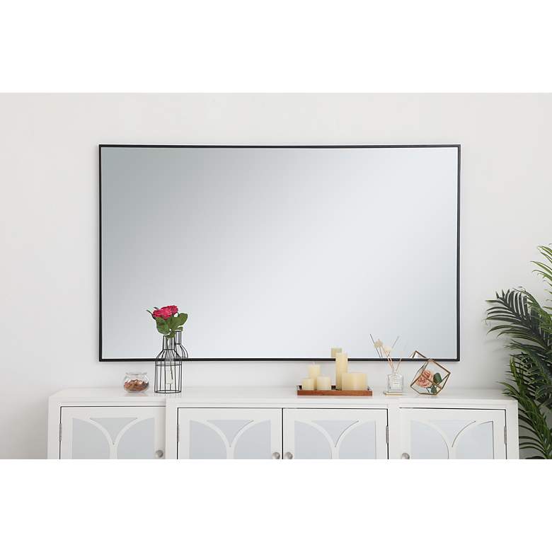 Image 5 Elegant Lighting Eternity 60" x 36" Black Rectangle Wall Mirror more views