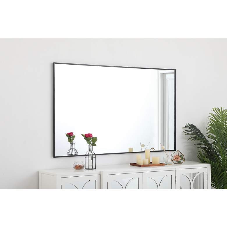 Image 6 Elegant Lighting Eternity 60" x 36" Black Rectangle Wall Mirror more views
