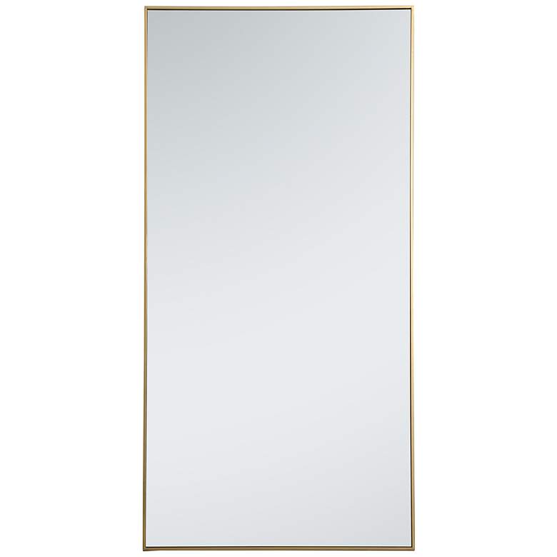 Image 2 Elegant Lighting Eternity 72 x 36 Brass Finish Rectangle Wall Mirror