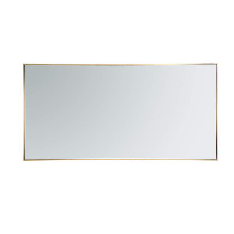 Image 3 Elegant Lighting Eternity 72 x 36 Brass Finish Rectangle Wall Mirror more views