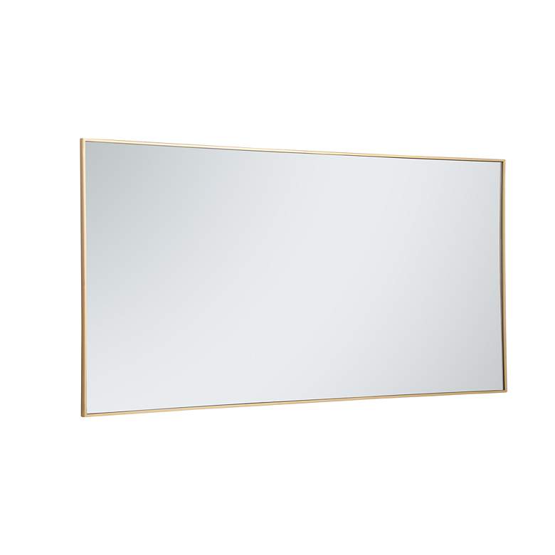 Image 6 Elegant Lighting Eternity 72 x 36 Brass Finish Rectangle Wall Mirror more views