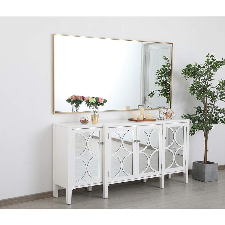 Image 7 Elegant Lighting Eternity 72 x 36 Brass Finish Rectangle Wall Mirror more views