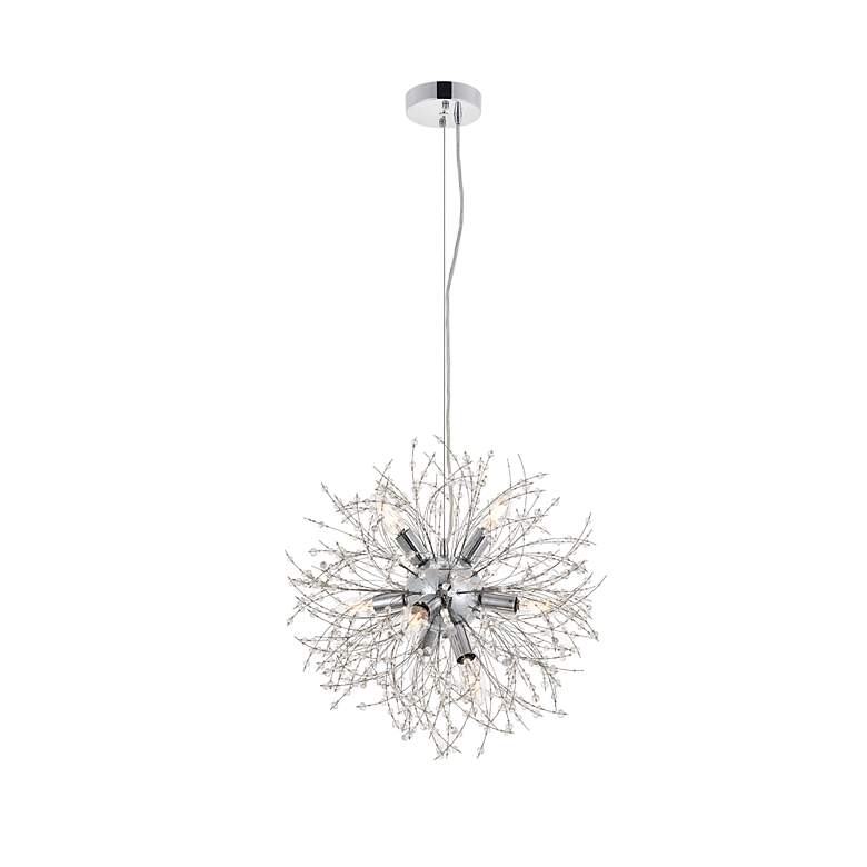 Image 7 Elegant Lighting Flores 20" Wide 8-Light Chrome and Crystal Pendant more views