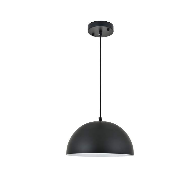 Image 4 Elegant Lighting Forte 12" Wide Black Finish Modern Dome Mini-Pendant more views