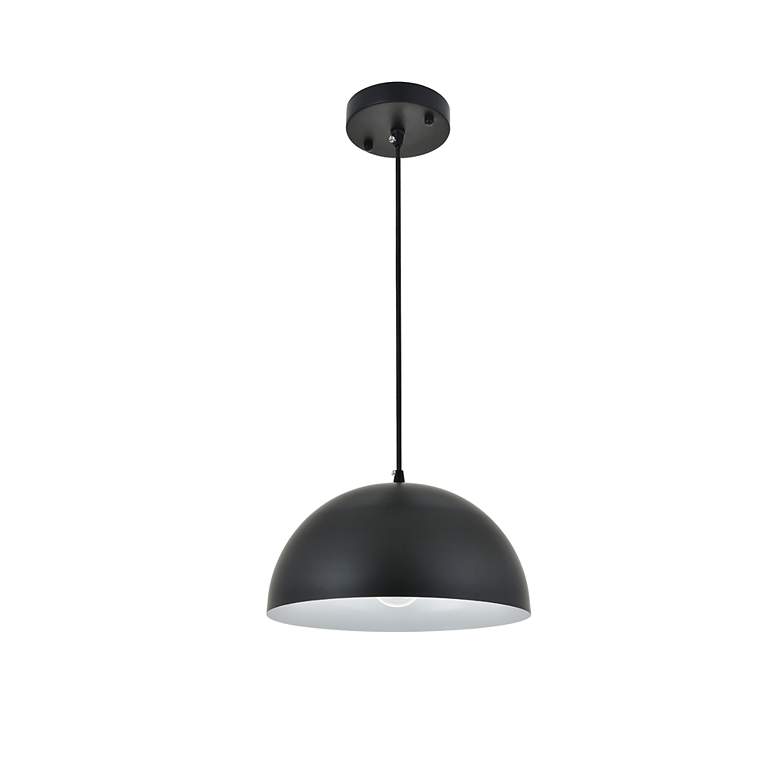 Image 6 Elegant Lighting Forte 12" Wide Black Finish Modern Dome Mini-Pendant more views