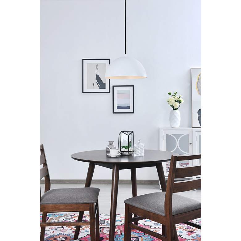 Image 3 Elegant Lighting Forte 14 3/4" Wide White Modern Dome Pendant more views