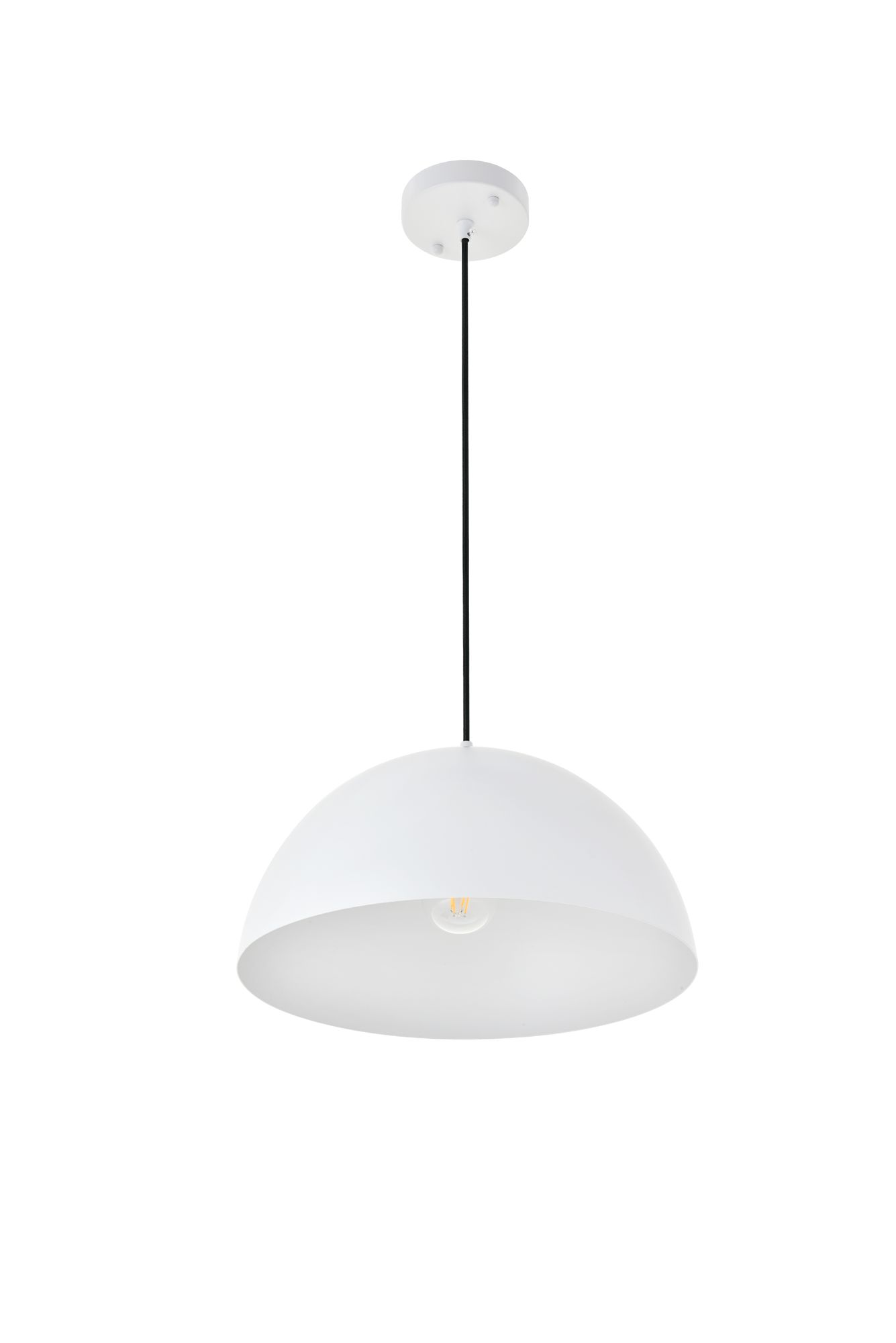 Elegant Lighting Forte 14 3/4" Wide White Modern Dome Pendant