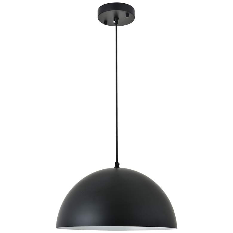 Image 1 Elegant Lighting Forte 14" Wide Black Modern Dome Pendant