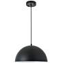 Elegant Lighting Forte 14" Wide Black Modern Dome Pendant