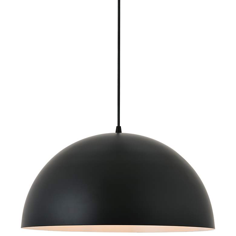 Image 3 Elegant Lighting Forte 15 3/4 inch Wide Modern Black Dome Pendant