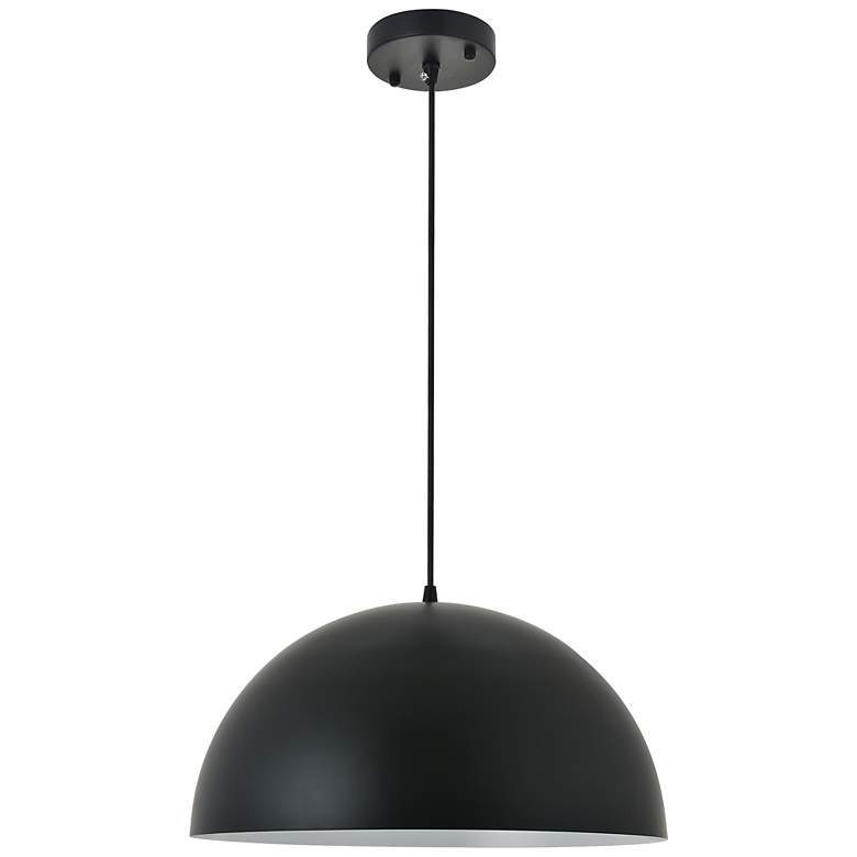 Image 5 Elegant Lighting Forte 15 3/4 inch Wide Modern Black Dome Pendant more views