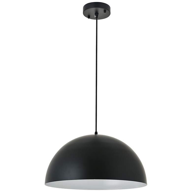 Image 7 Elegant Lighting Forte 15 3/4 inch Wide Modern Black Dome Pendant more views