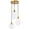 Elegant Lighting Gene 17 1/4" Brass Clear Glass Multi-Light Pendant