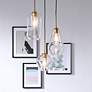2_Elegant Lighting Gene 17 1/4" Brass Clear Glass Multi-Light Pendant