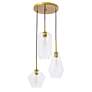 5_Elegant Lighting Gene 17 1/4" Brass Clear Glass Multi-Light Pendant more views