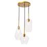 6_Elegant Lighting Gene 17 1/4" Brass Clear Glass Multi-Light Pendant more views