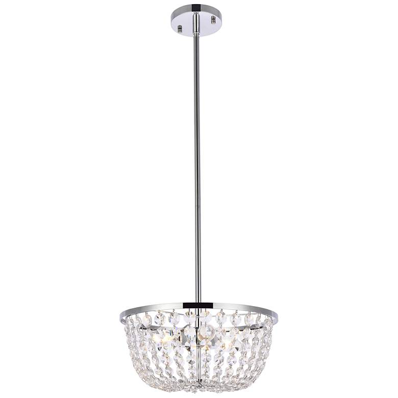 Image 2 Elegant Lighting Gianna 13" Wide Chrome and Crystal Pendant