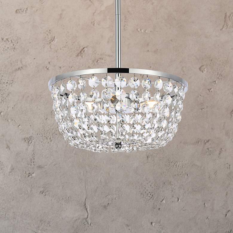 Image 1 Elegant Lighting Gianna 13" Wide Chrome and Crystal Pendant