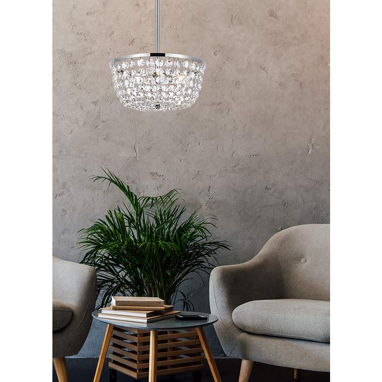 Image 3 Elegant Lighting Gianna 13" Wide Chrome and Crystal Pendant more views