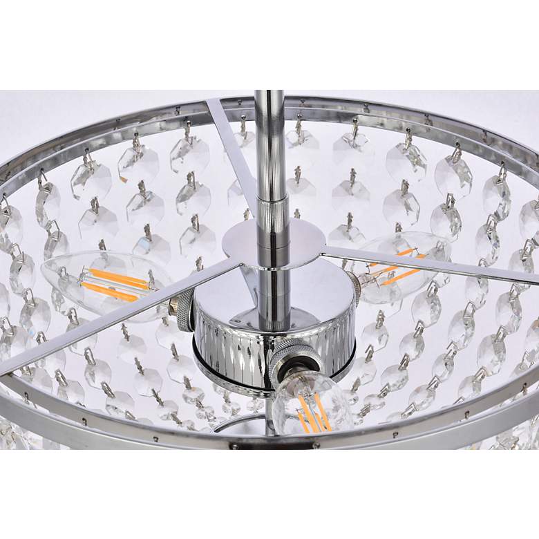 Image 7 Elegant Lighting Gianna 13" Wide Chrome and Crystal Pendant more views