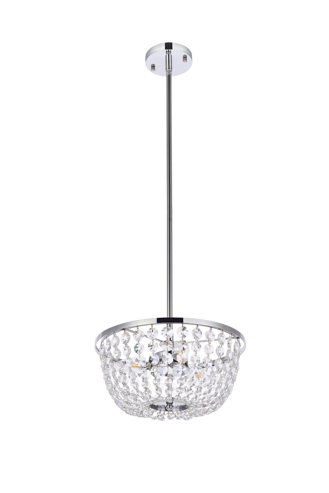 Elegant Lighting Gianna 13" Wide Chrome and Crystal Pendant