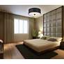 3_Elegant Lighting Hazen 12" Wide Flat Black Flush Mount Ceiling Light more views