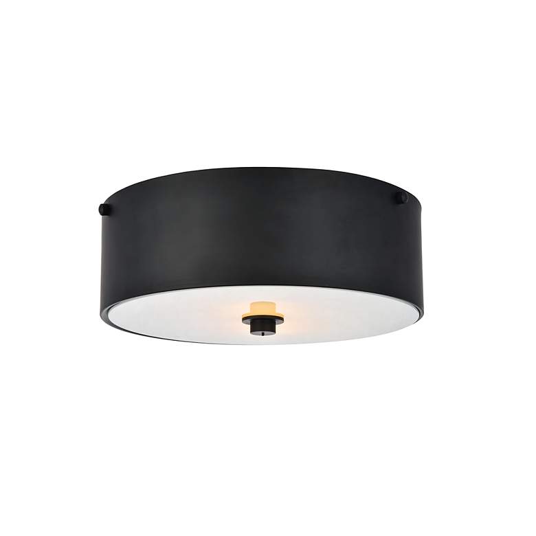 Image 4 Elegant Lighting Hazen 12" Wide Flat Black Flush Mount Ceiling Light more views