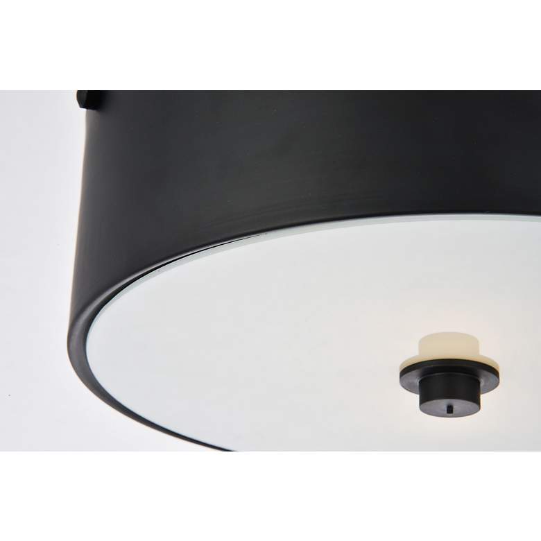 Image 6 Elegant Lighting Hazen 12" Wide Flat Black Flush Mount Ceiling Light more views