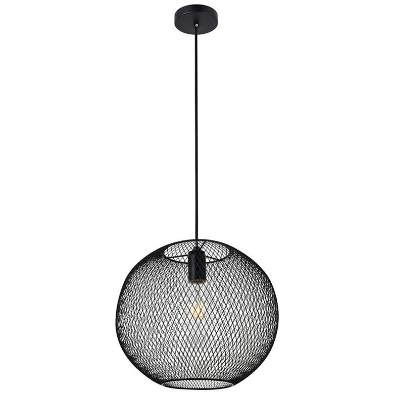 Image 2 Elegant Lighting Keller 13 1/4" Wide Black Mesh Modern Pendant more views