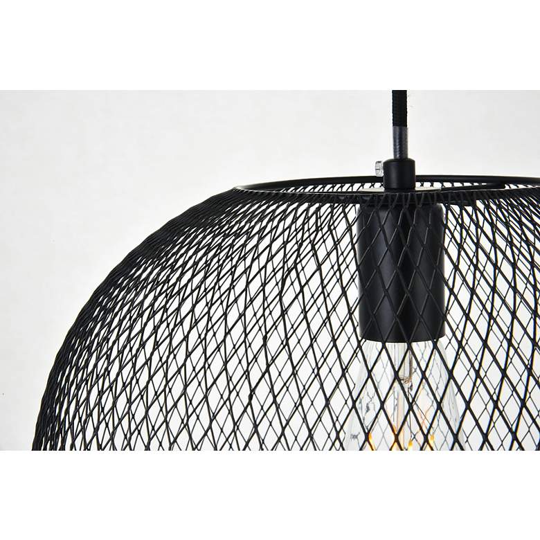 Image 3 Elegant Lighting Keller 13 1/4" Wide Black Mesh Modern Pendant more views