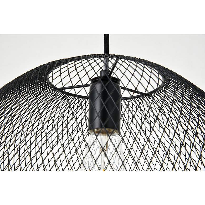 Image 5 Elegant Lighting Keller 13 1/4" Wide Black Mesh Modern Pendant more views