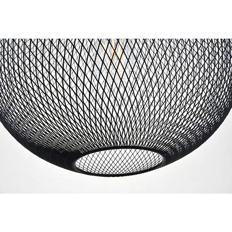 Image 6 Elegant Lighting Keller 15" Wide Black Mesh Modern Pendant more views