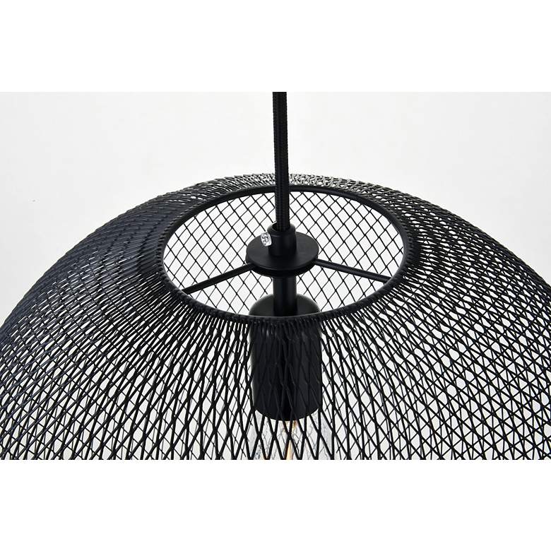 Image 7 Elegant Lighting Keller 15" Wide Black Mesh Modern Pendant more views