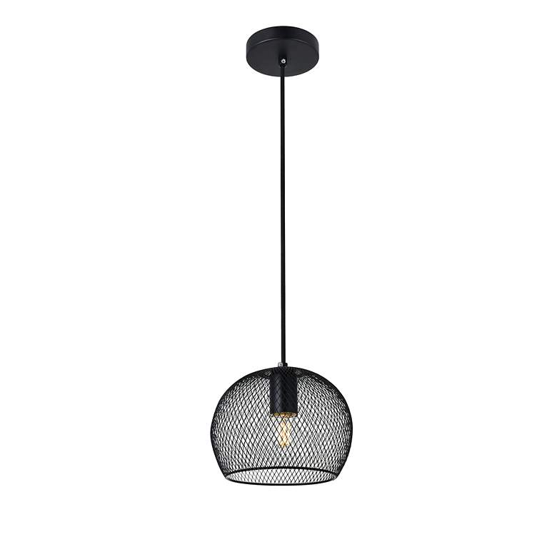 Image 4 Elegant Lighting Keller 7 1/2" Wide Black Mesh Modern Mini-Pendant more views
