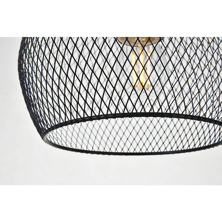 Image 5 Elegant Lighting Keller 7 1/2" Wide Black Mesh Modern Mini-Pendant more views